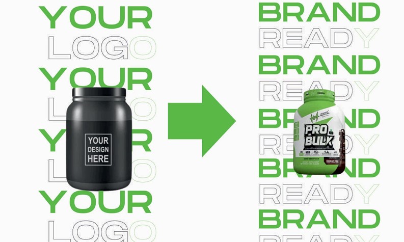 Step 2: A product being labeled with a private label